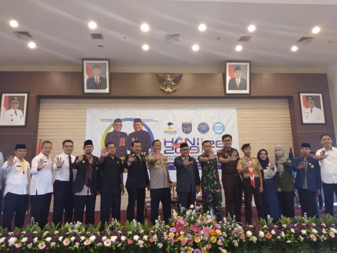 
					Peringatan Hari  Anti Narkotika Internasional (HANI) 2019 bertajuk Milenial Sehat Tanpa Narkoba Menuju Indonesia Emas di Aula Lantai 10 Gedung Dibaleka Kota Depok, Jalan Raya Margonda, kemarin.