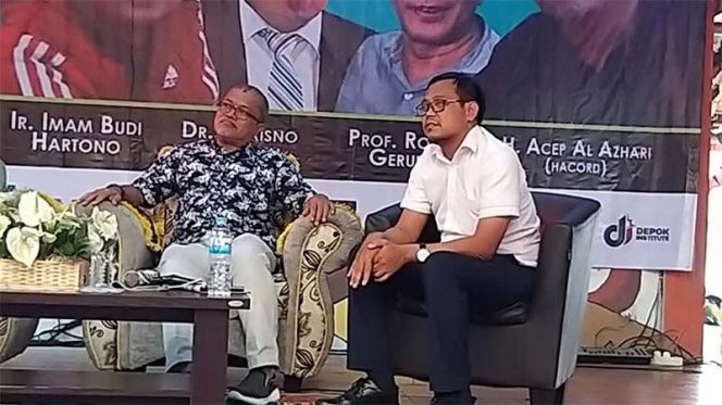 
					Imam Budi Hartono (kanan) bersama Acep Al Azhari siap bertarung Pilkada Depok 2020 mendatang.