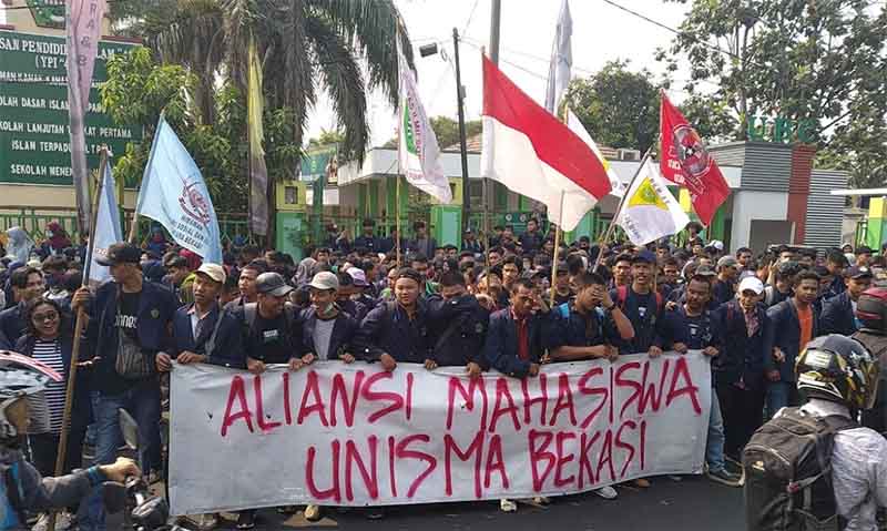 Aksi Demo Mahasiswa Bekasi