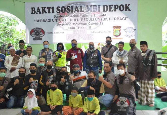 
					Motor Besar Indonesia (MBI) Chapter saat santunan kepada yatim dan dhufa.Kegiatan tersebut bekerjasama dengan Polrestro Depok. 