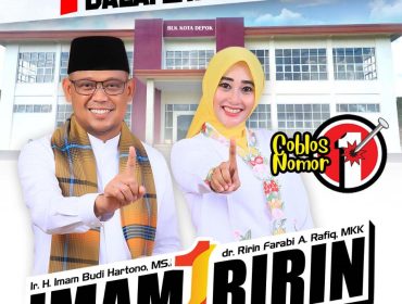 Pasangan calon wali kota dan wakil wali kota Imam Budi Hartono dan Ririn Farabi Arafiq siap bangun balai latihan kerja tiap kecamatan di Depok.